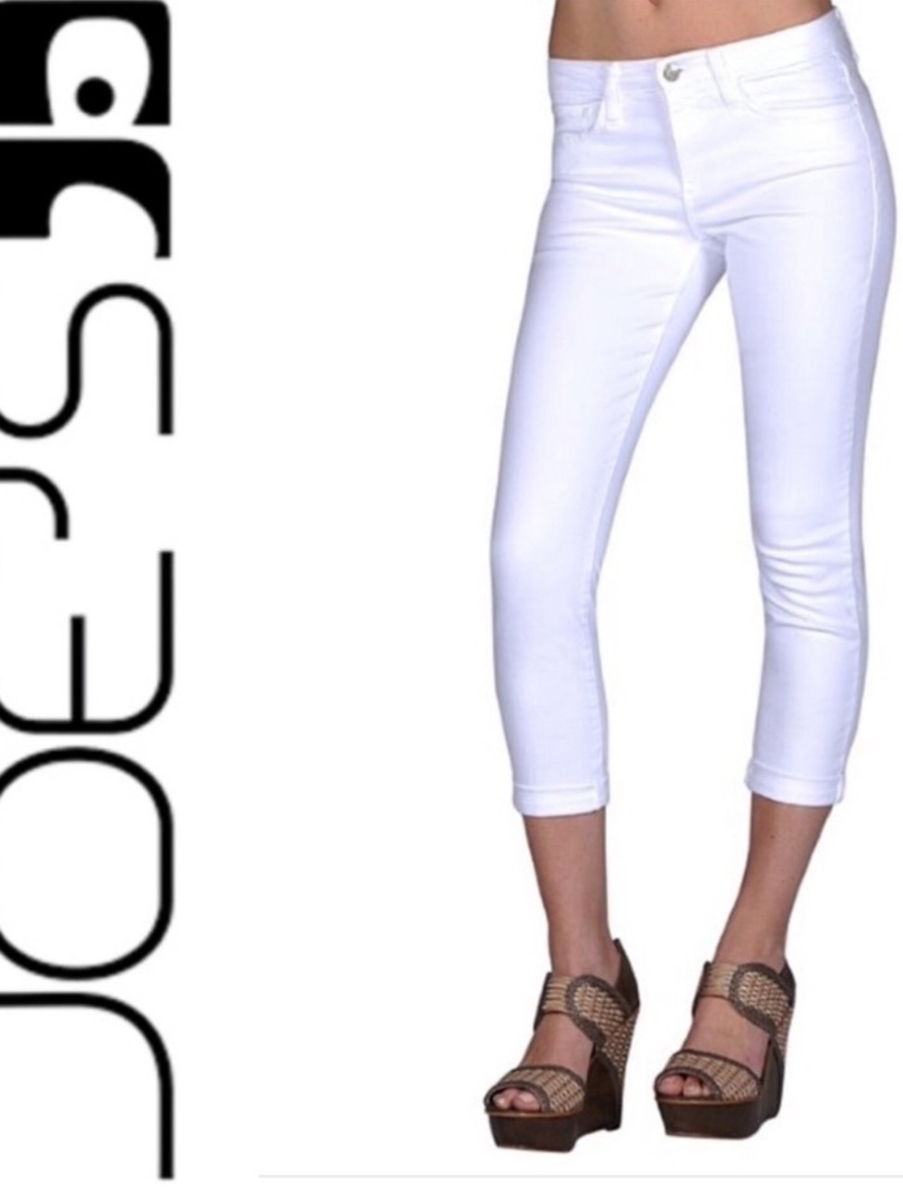 JOES JEANS WHITE CROPPED CAPRI JEANS 28